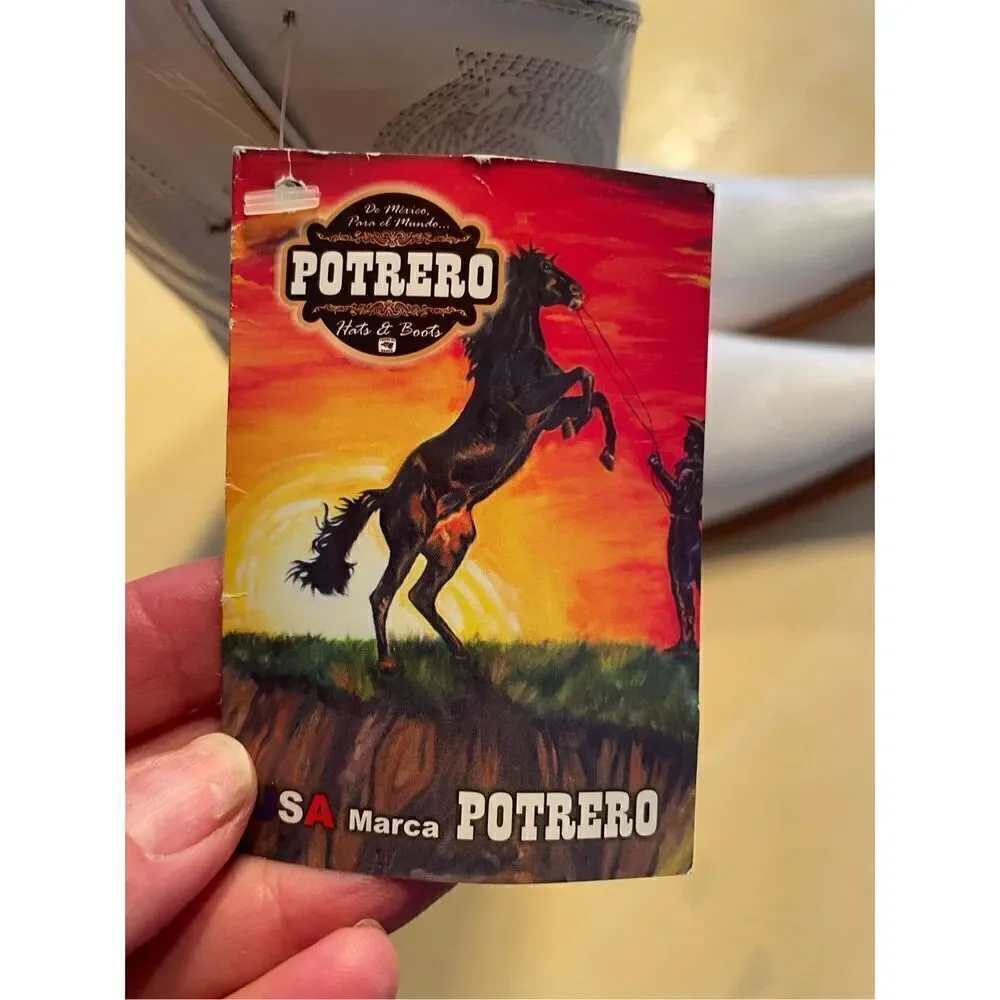 Potrero White Western Boots